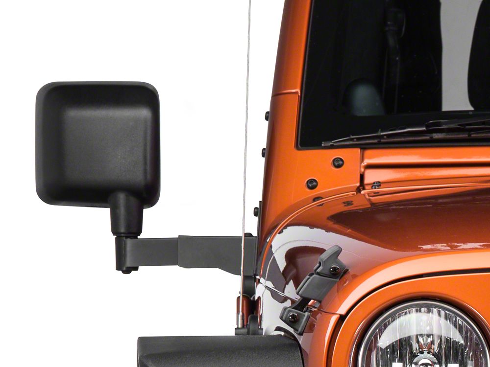 Barricade Side Mirror Relocation Kit; Black (0718 Jeep Wrangler JK w/o