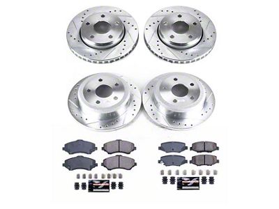 PowerStop Z23 Evolution Sport Brake Rotor and Pad Kit; Front and Rear (07-18 Jeep Wrangler JK)