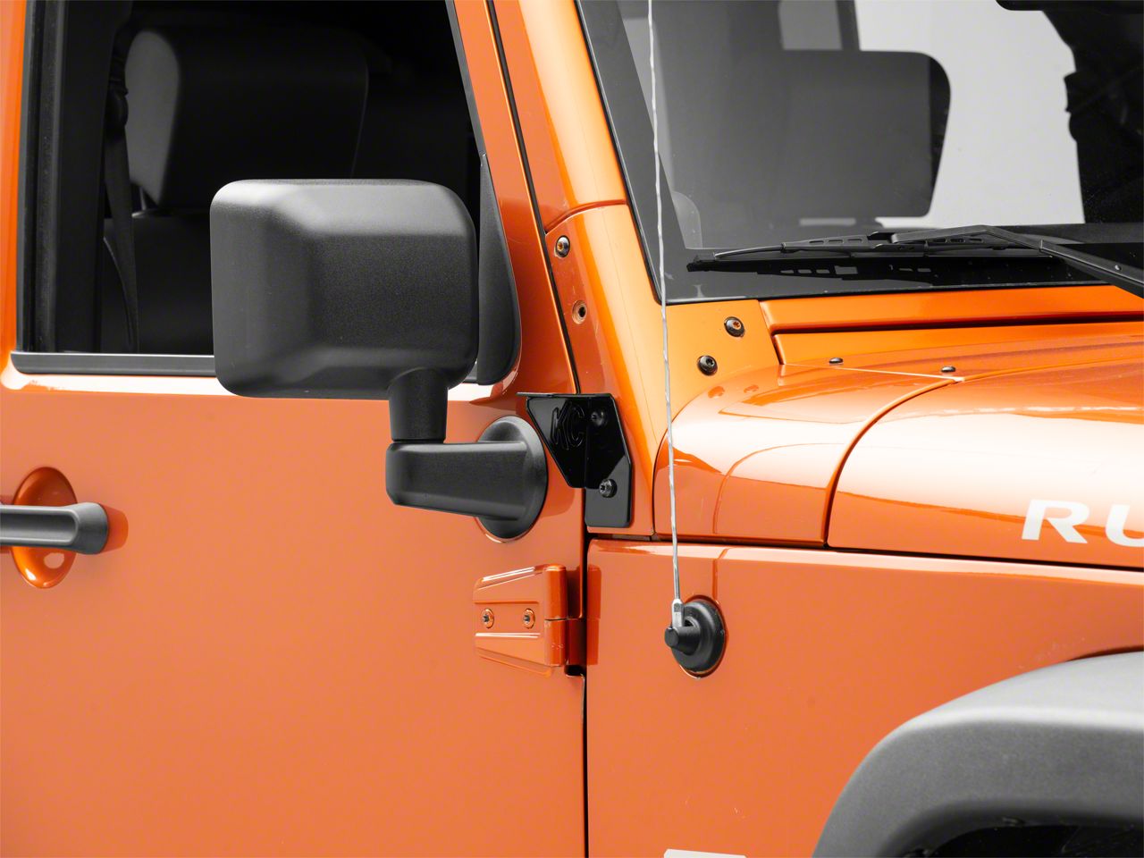 KC HiLiTES Jeep Wrangler Windshield Side Mounting Brackets Black 7317