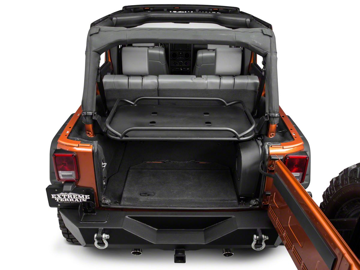 Jeep Wrangler Rear Fold-Up Interior Storage Rack (07-18 Jeep Wrangler JK  4-Door) - Free Shipping