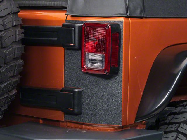 SEC10 Rear Corner Body Shield Decal; Gloss Black (07-18 Jeep Wrangler JK)