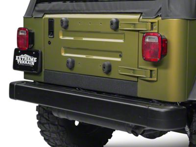 SEC10 Rear Sill Body Shield Decal; Gloss Black (97-06 Jeep Wrangler TJ)