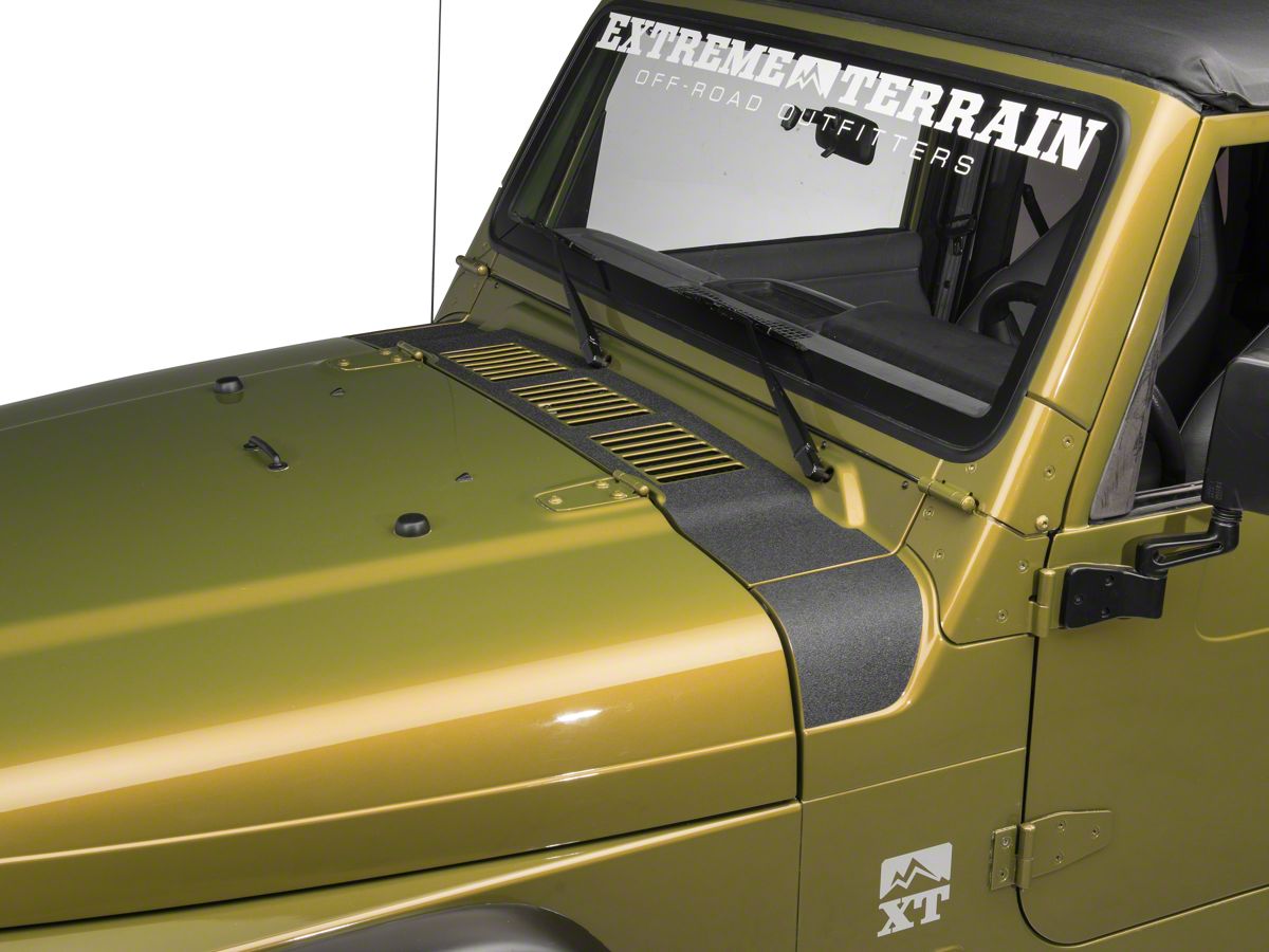SEC10 Jeep Wrangler Cowl Body Shield Decal; Black J100927 (97-06 Jeep  Wrangler TJ)