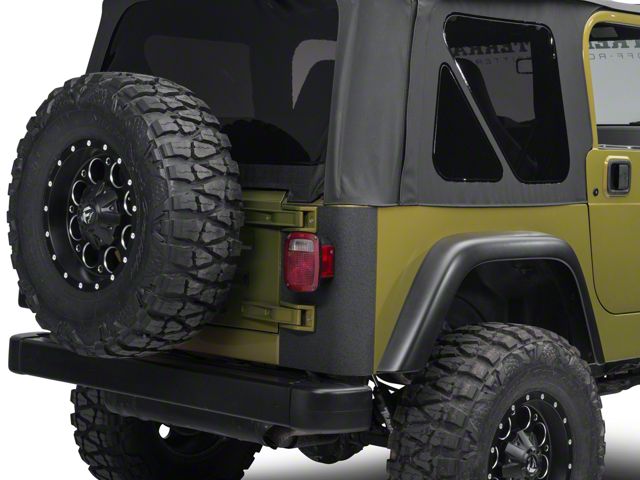 SEC10 Rear Corner Body Shield Decal; Textured Black (97-06 Jeep Wrangler TJ)