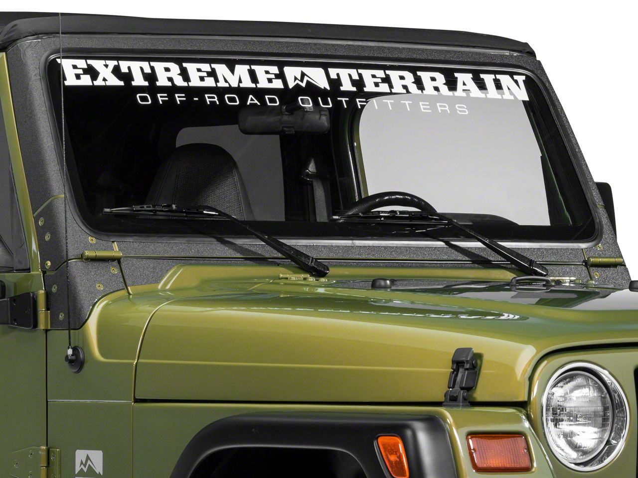 SEC10 Jeep Wrangler Windshield Frame Body Shield Decal; Black J100935  (97-06 Jeep Wrangler TJ)