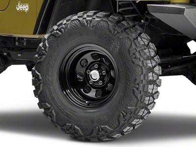 Mammoth 8 Black Steel Wheel; 15x10 (97-06 Jeep Wrangler TJ)