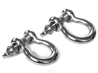 Rugged Ridge 7/8-Inch D-Ring Shackles; Stainless Steel