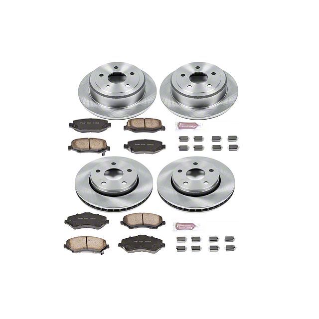 Front And Rear OE Brake Rotors & Ceramic Pads For 2003-2006 Jeep Wrangler
