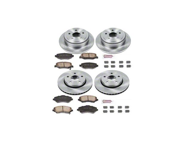 PowerStop OE Replacement Brake Rotor and Pad Kit; Front and Rear (07-18 Jeep Wrangler JK)