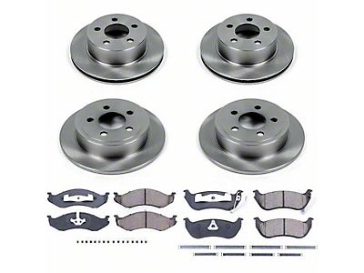 Front And Rear OE Brake Rotors & Ceramic Pads For 2003-2006 Jeep Wrangler 