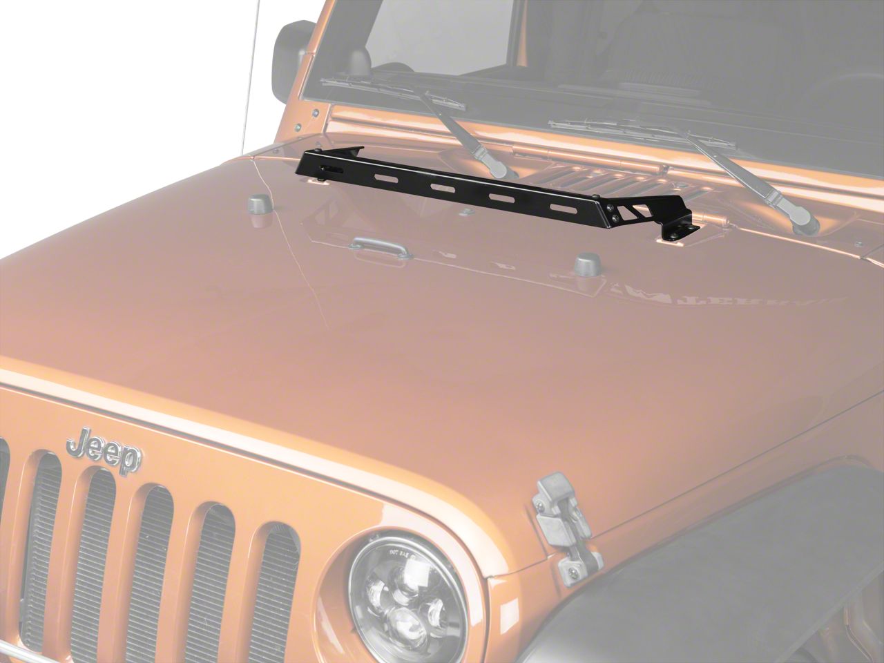Rugged Ridge Jeep Wrangler Hood Mounted Light Bar Gloss Black 11232.