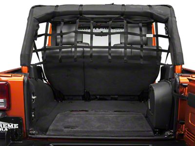 RedRock Rear Pet Barrier Net; Black (07-18 Jeep Wrangler JK 4-Door)
