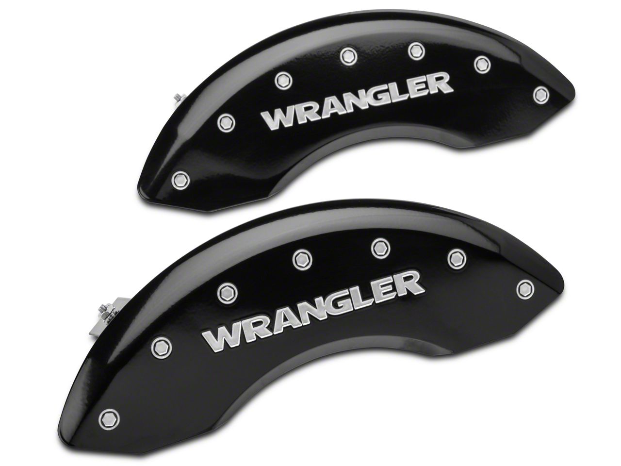 MGP Jeep Wrangler Matte Black Caliper Covers w/ Wrangler Logo Front