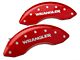 MGP Brake Caliper Covers with Jeep Wrangler Logo; Red; Front Only (87-06 Jeep Wrangler YJ & TJ)