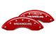 MGP Brake Caliper Covers with Jeep Wrangler Logo; Red; Front Only (87-06 Jeep Wrangler YJ & TJ)