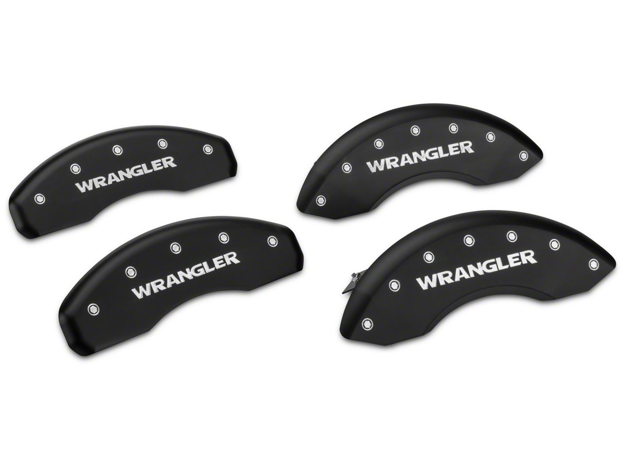 MGP Jeep Wrangler Matte Black Caliper Covers w/ Wrangler Logo Front