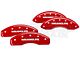 MGP Brake Caliper Covers with Jeep Wrangler Logo; Red; Front and Rear (07-18 Jeep Wrangler JK)