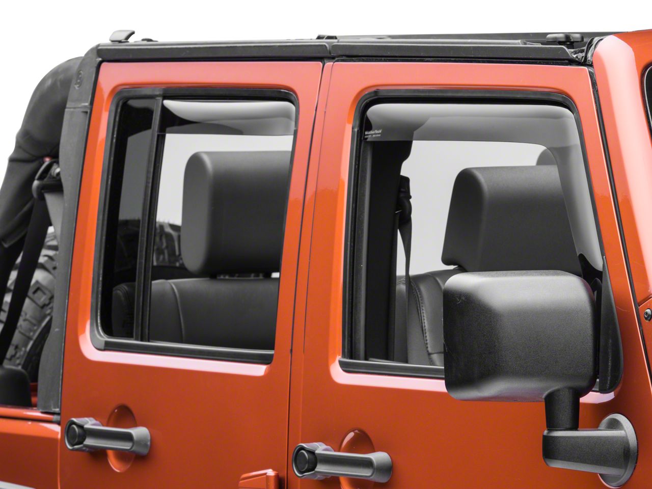 Weathertech Jeep Wrangler Side Window Deflectors; Front and Rear; Dark ...