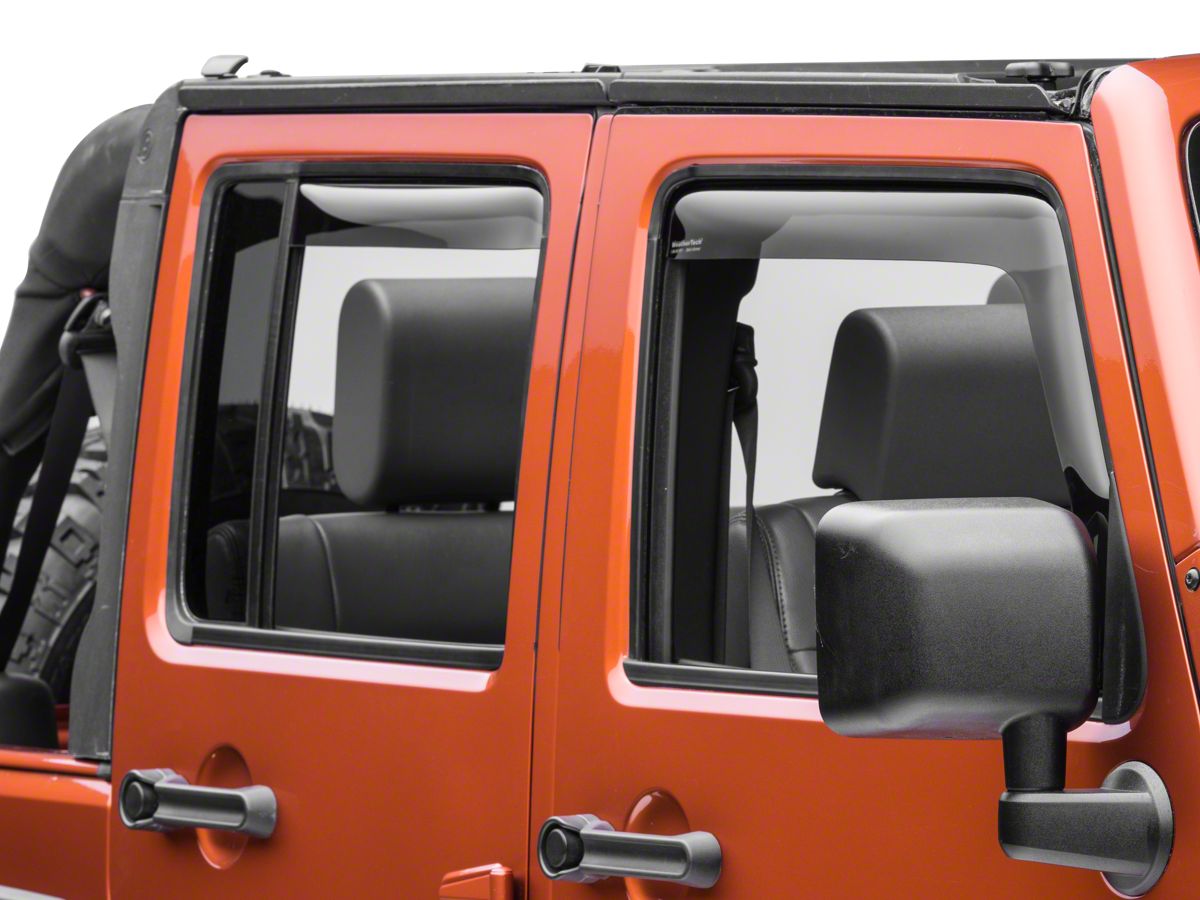 Weathertech Jeep Wrangler Side Window Deflectors; Front and Rear; Dark  Smoke 82443 (07-18 Jeep Wrangler JK 4-Door) - Free Shipping