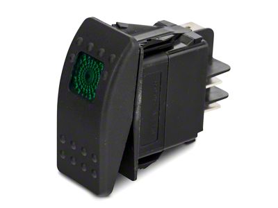 Daystar Rocker Switch; Green Light (Universal; Some Adaptation May Be Required)