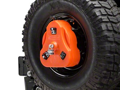 Daystar Cam Can Trail Box with Spare Tire Mount; Orange (97-18 Jeep Wrangler TJ & JK)