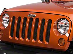 RedRock 4x4 Wire Mesh Grille; Black Stainless (07-18 Jeep Wrangler JK)