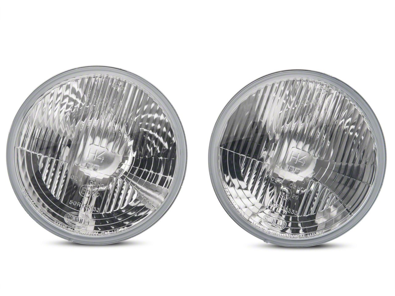 Hella Jeep Wrangler 7 in Round H4 Conversion Off Road Headlamp Kit