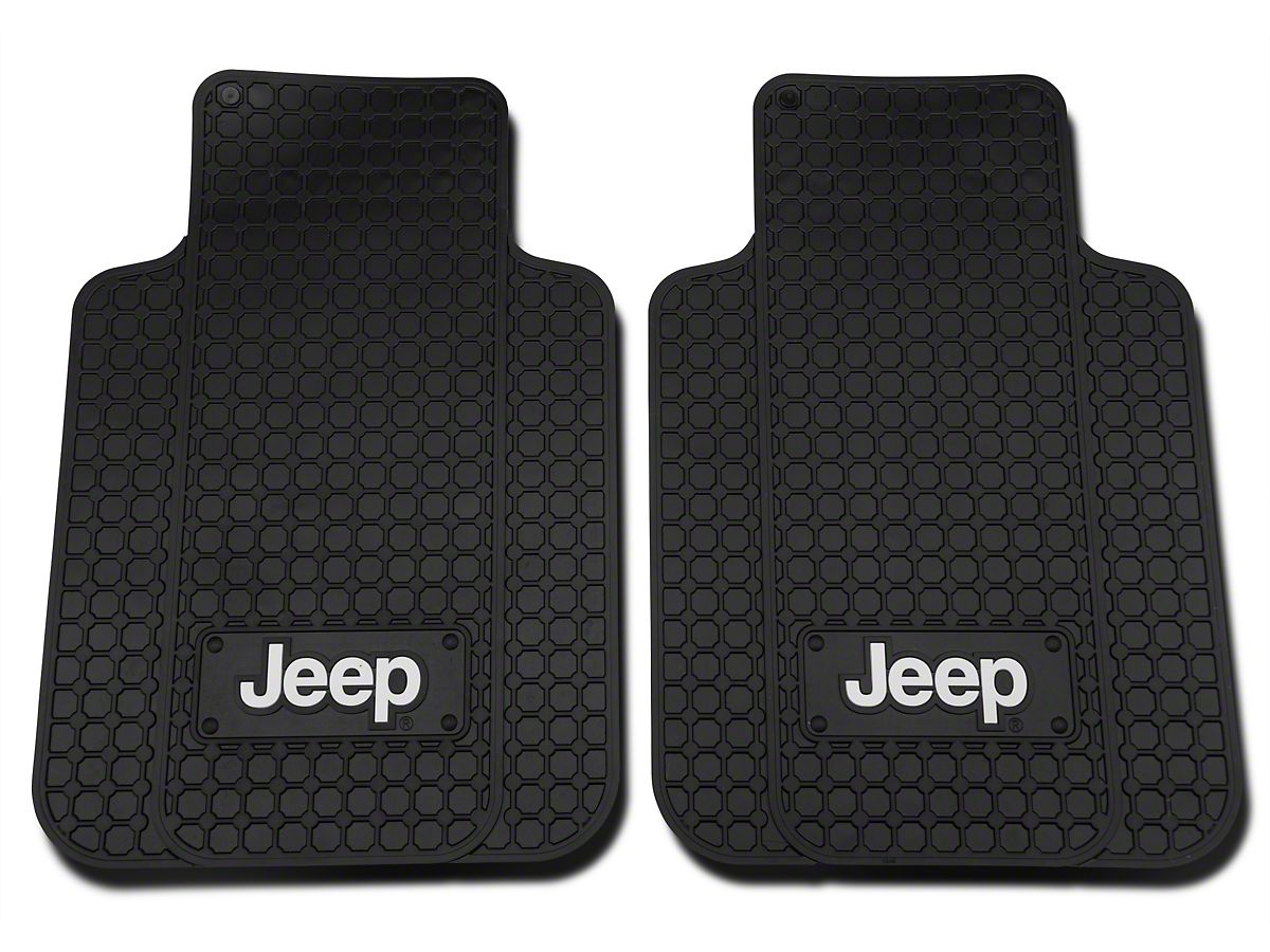 Alterum Jeep Wrangler Jeep Logo Front Floor Mats Black J102022