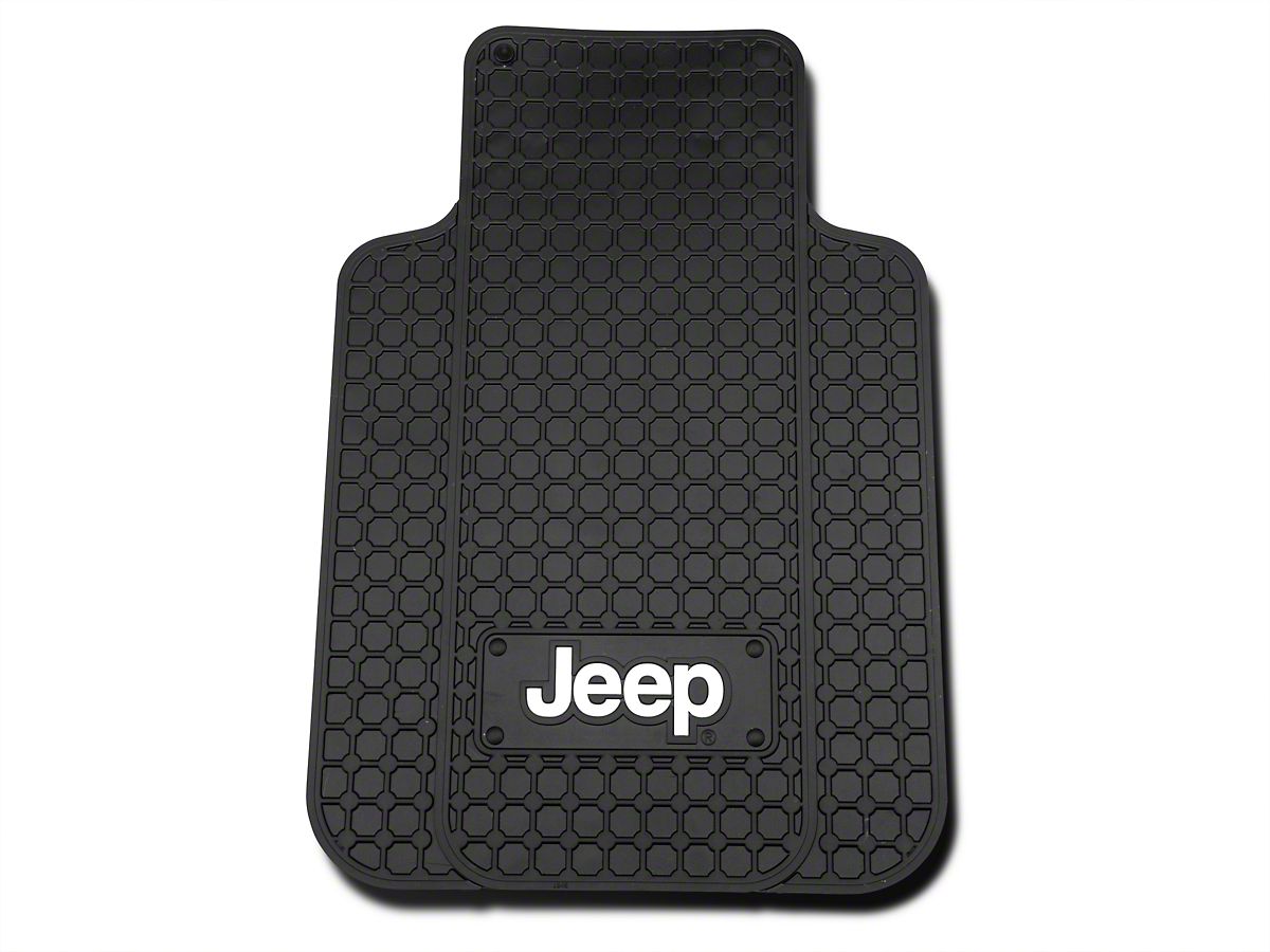 Alterum Jeep Wrangler Jeep Logo Front Floor Mats Black J102022