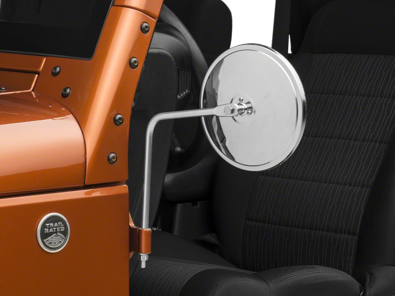 Barricade Jeep Wrangler Round Adventure Mirrors Stainless Steel J102351 (8718 Jeep Wrangler