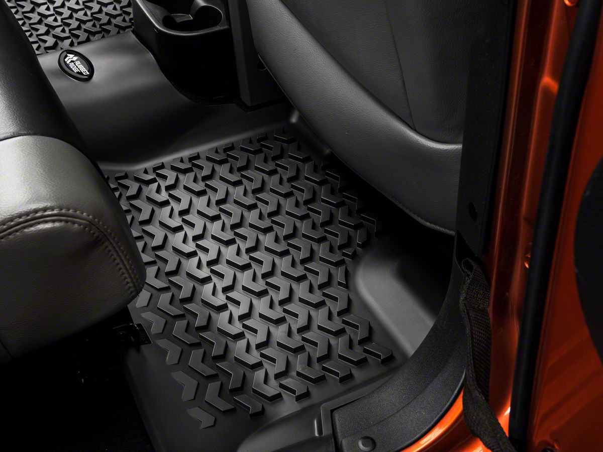 Rugged Ridge 1 Piece Rear Floor Mat Black 07 18 Jeep Wrangler Jk 4 Door