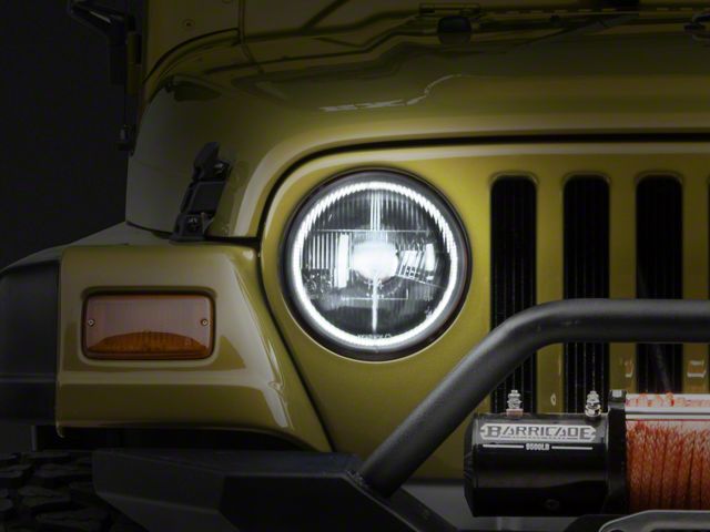 Delta Lights 7-Inch Halo Classic Xenon Headlights; Chrome Housing; Clear Lens (97-06 Jeep Wrangler TJ)