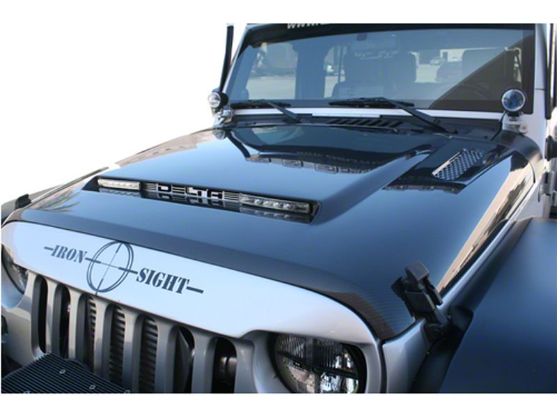 Delta Wrangler LED Lighted Carbon Fiber Hood 018002JK2 (0718 Jeep