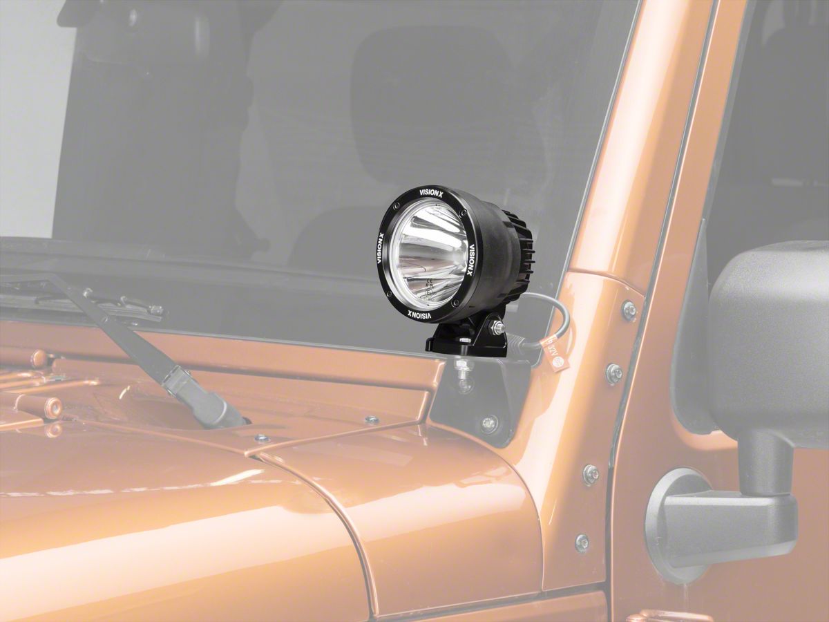 Vision X Jeep Wrangler 4 5 In Led Cannon Lights W A Pillar Mounting Brackets Xil Oea0713jkcpz1 07 18 Jeep Wrangler Jk