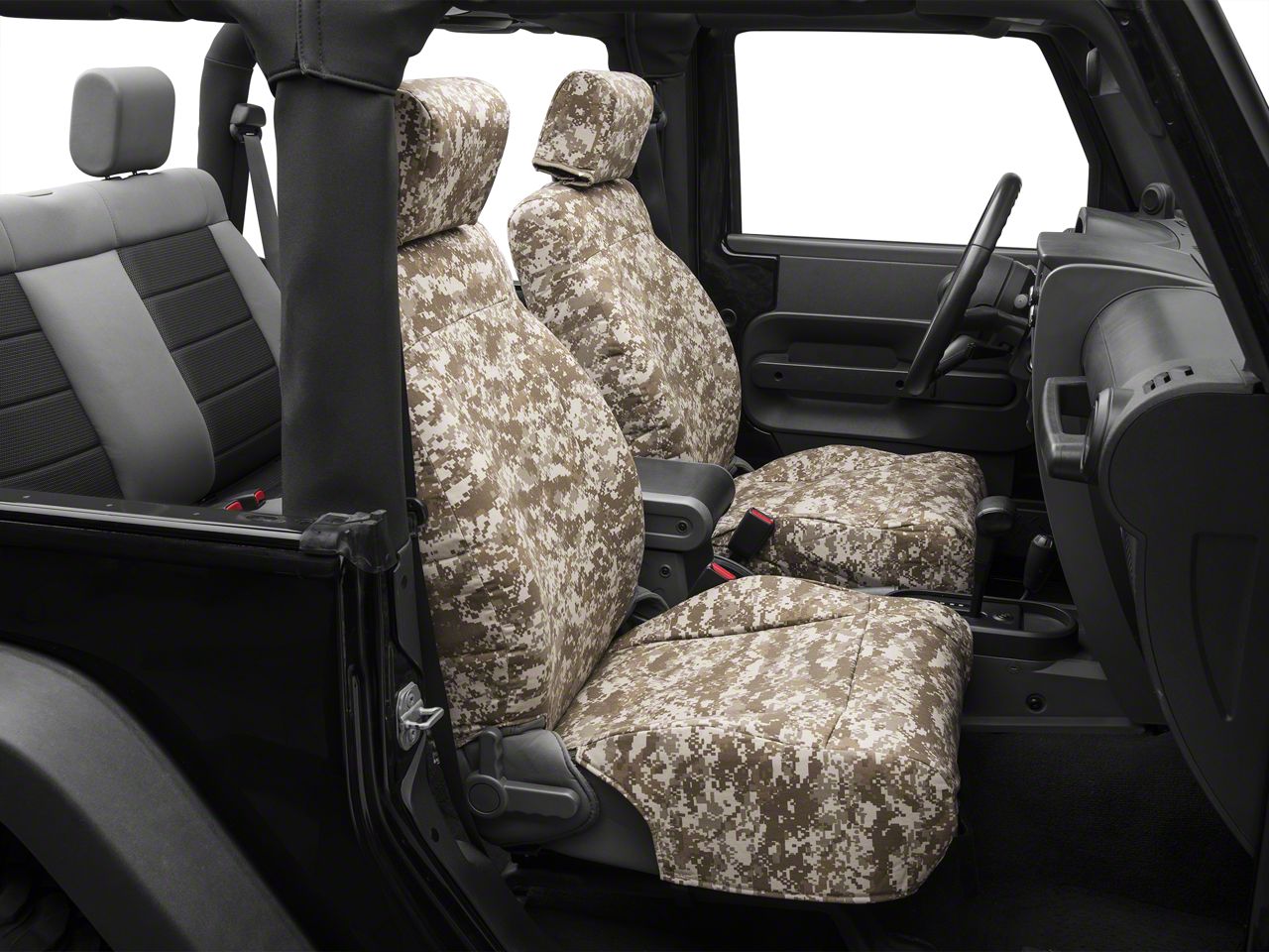 Caltrend Wrangler Desert Camouflage Front Seat Covers w/ Airbags