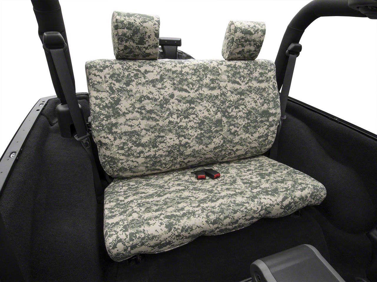 Jeep Wrangler Forest Camouflage Rear Seat Cover Solid Bench 07
