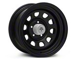 Mammoth D Window Black Wagon Wheel Edition Steel Wheel; 15x8; -19mm Offset (87-95 Jeep Wrangler YJ)