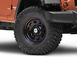 Mammoth D Window Black Steel Wheel; 17x9; -6mm Offset (07-18 Jeep Wrangler JK)