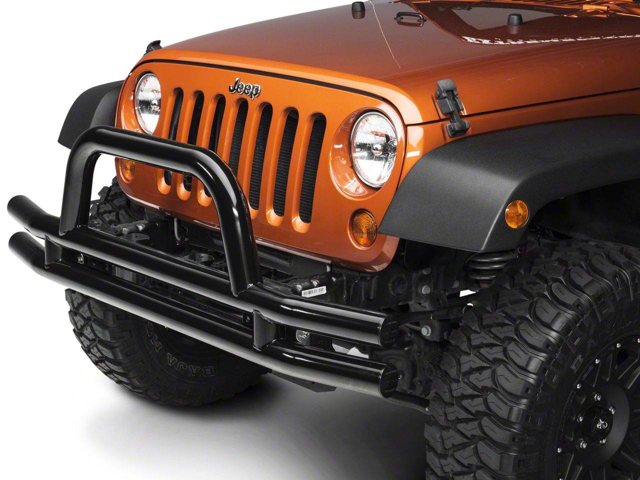 Smittybilt Jeep Wrangler 3-Inch Front Tubular Bumper with Hoop; Gloss ...