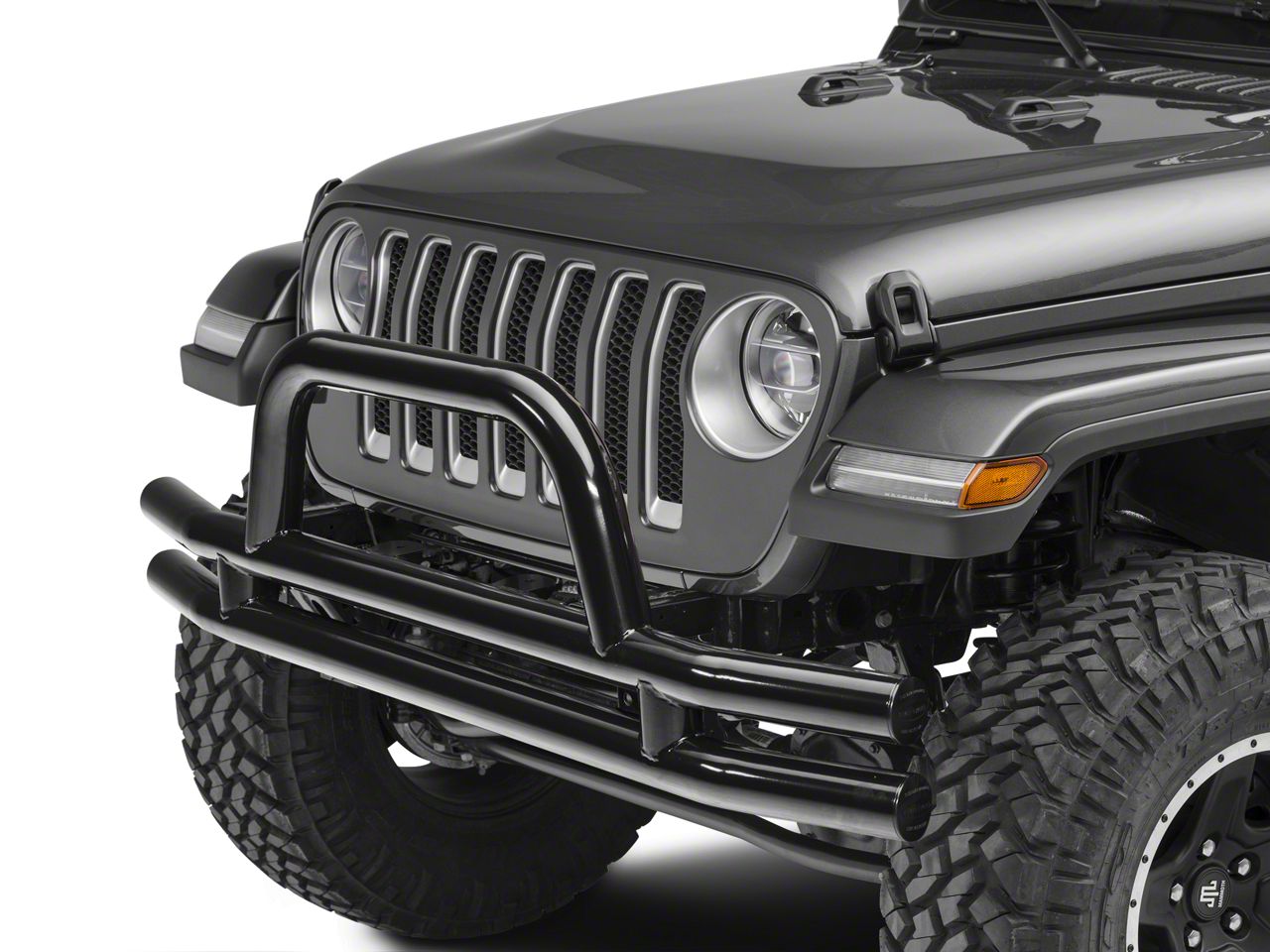 Smittybilt Jeep Wrangler 3 in. Front Tubular Bumper w/ Hoop - Gloss ...