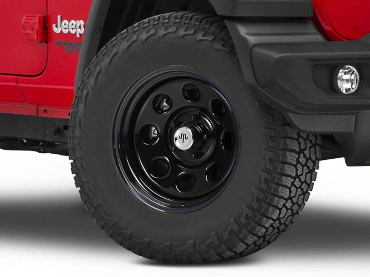 Mammoth Jeep Wrangler 8 Steel Black Wheel with Polished Center Cap 