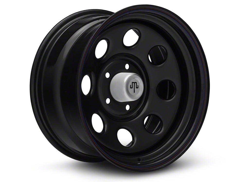 Mammoth 8 Steel Black Wheel with Polished Center Cap; 17x9