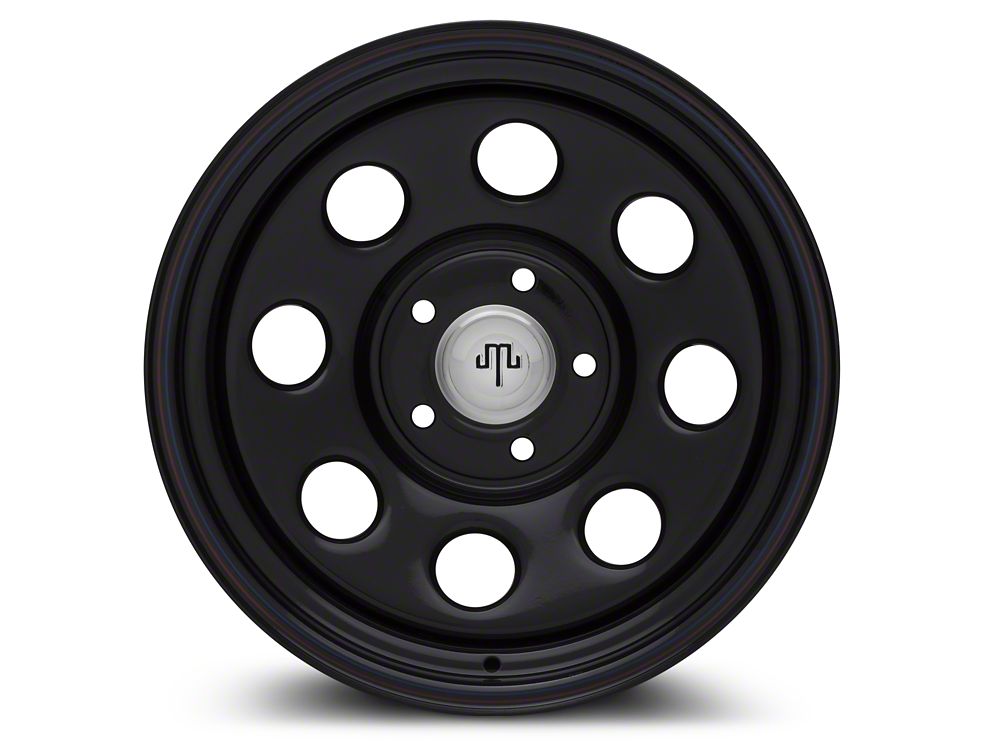 Mammoth 8 Steel Black Wheel with Polished Center Cap; 17x9 (05-10 Jeep ...