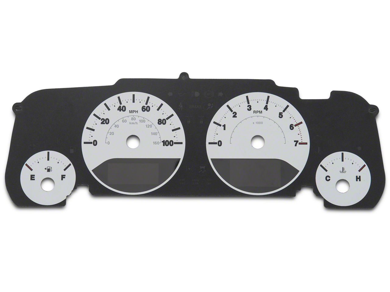 US Speedo Jeep Wrangler Daytona Edition Gauge Face; MPH; White WRA080