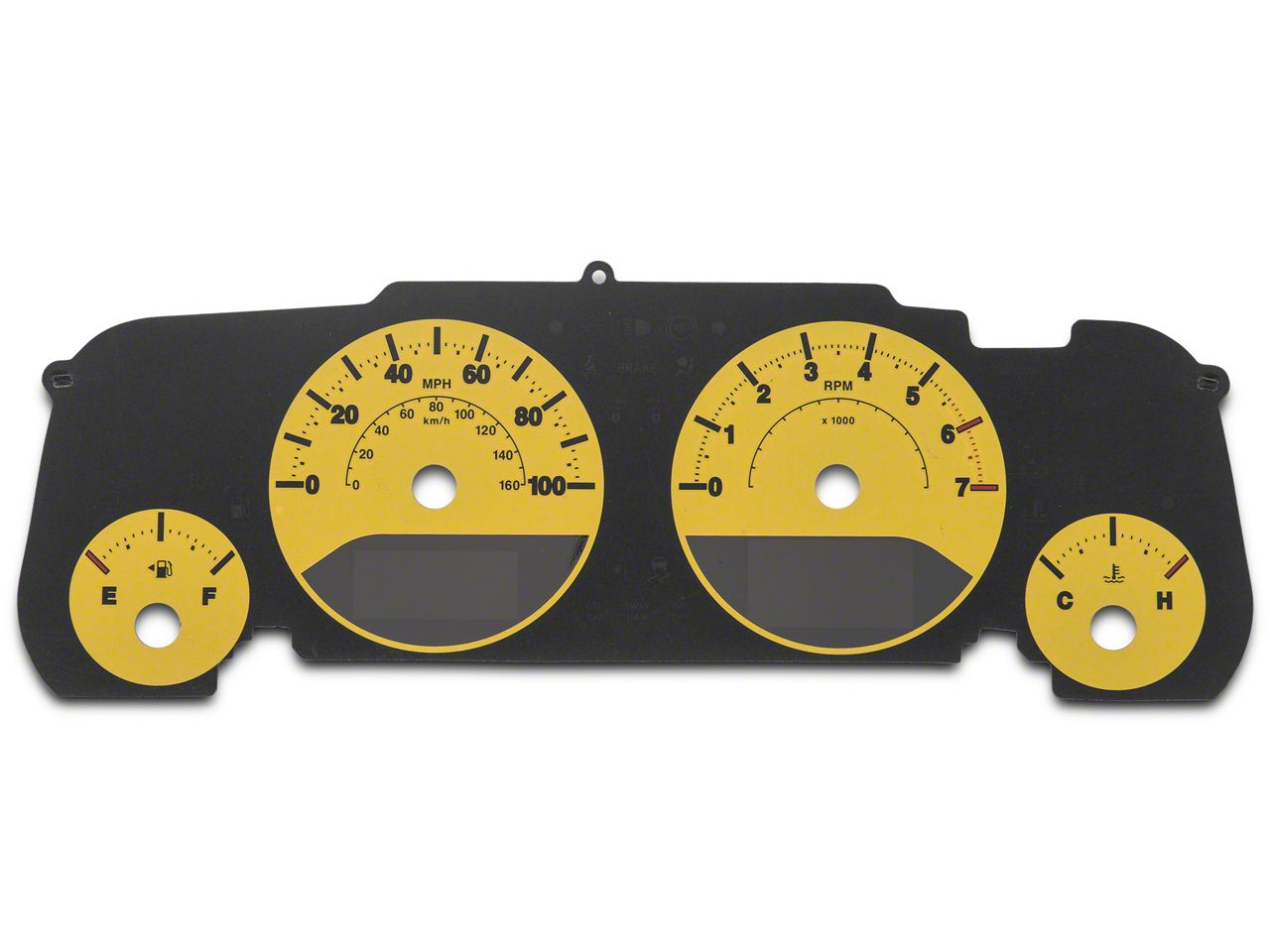 US Speedo Jeep Wrangler Daytona Gauge Face Kit Yellow / Blue Night