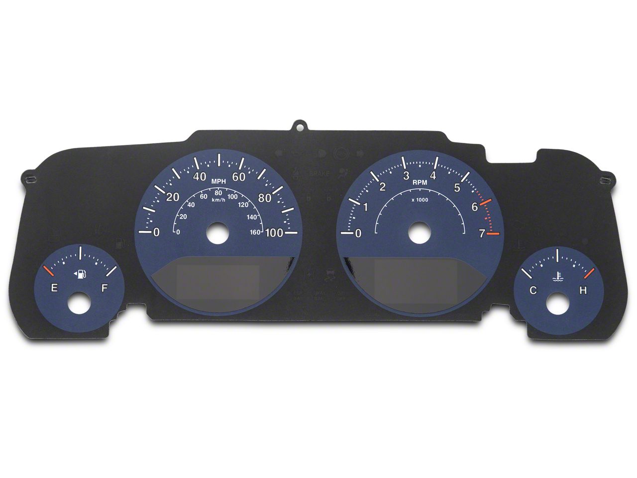 US Speedo Jeep Wrangler Daytona Edition Gauge Face; MPH; Blue WRA084