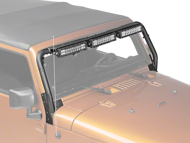 Rugged Ridge 13.50-Inch LED Light Bars with Windshield Mounted Light Bar (07-18 Jeep Wrangler JK)