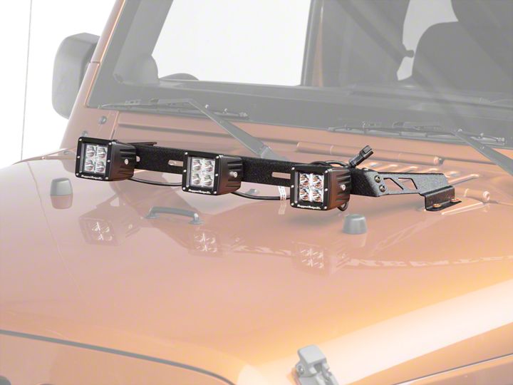 How to Install a Rugged Ridge Hood Light Bar Kit Textured Black