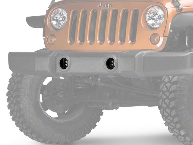 Rugged Ridge 3-Inch Square LED Lights with Fog Light Mounting Brackets (07-18 Jeep Wrangler JK)
