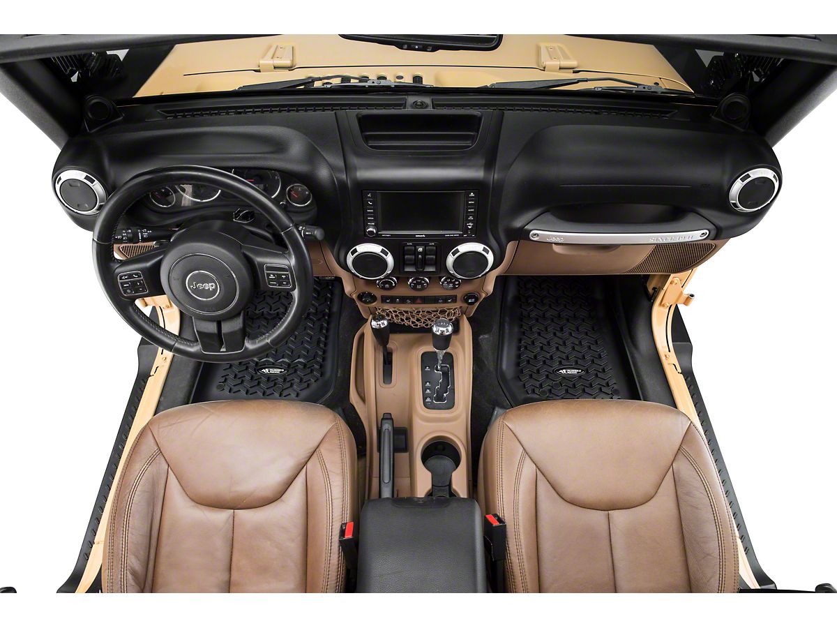 Rugged Ridge All Terrain Front Rear Cargo Floor Mats Black 07 10 Jeep Wrangler Jk 4 Door